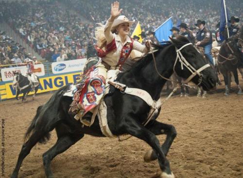 The final wave of Miss Rodeo America MacKenzie Carr at the NFR 2012 she is one I was able to give some horse lessons to and let her ride our horses! 